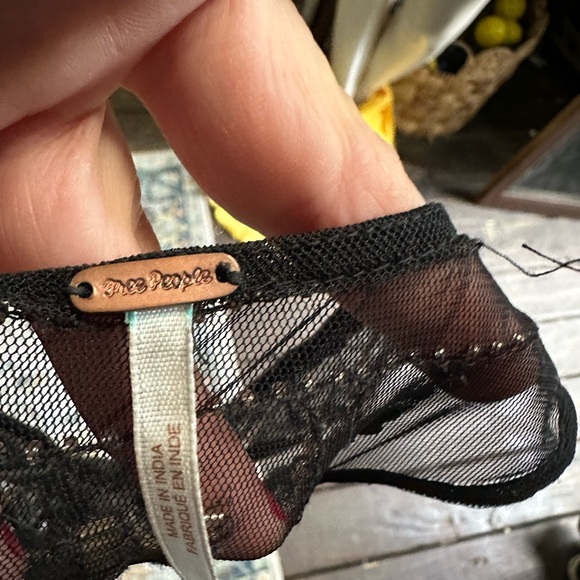 Free People Black Sheer Beaded Tunic  Top dress - Picture 4 of 4